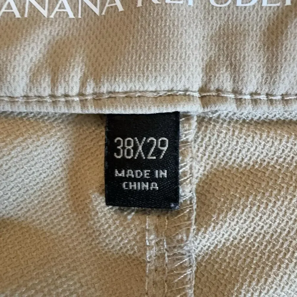 Banana Republic Pants Mens 38x29 Beige Microfiber Chino Straight Leg Casual